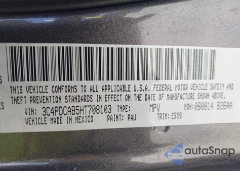 2017 Dodge Journey Se из США, поврежденный, VIN 3C4PDCAB5HT708103